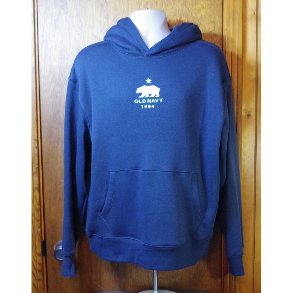 NWT Old Navy Men's Large California Bear‎ Graphic Hoodie Navy Blue